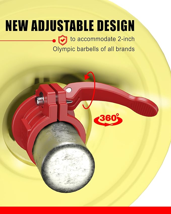 Olympic Barbell Clamps 2 inch Adjustable Barbell Clips Quick Release Pair of Locking Weight Clips for Bars