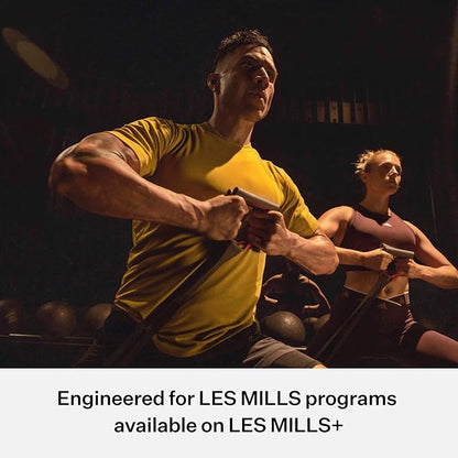 Les Mills™ SMARTBAND™ Workout Resistance Band with Handles, Home Gym Workout Equipment, Elastic Stretch