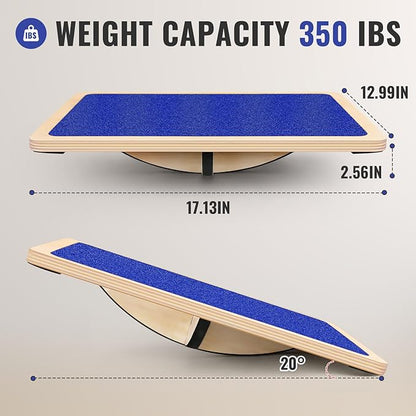 Balance Board Professional Wobble Board for Adults Anti-Slip 350LBS Balance Boards for Physical Therapy Standing Desk Core Strength Wooden Balance Board Rocker Board