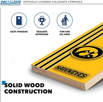 2' x 3' Solid Wood Cornhole Set with Direct Print HD Team Graphics – Great Gift for Any NCAA Fan! Bean Bag Toss Family Outdoor Games