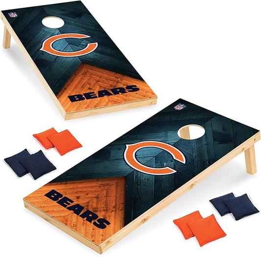 NFL Football 2' x 4' Regulation Size Solid Wood Cornhole Set with Direct Print HD Team Graphics