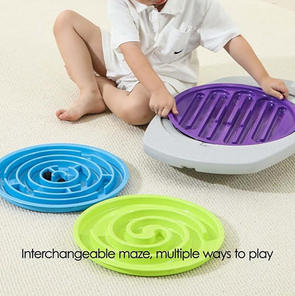 Balance Board Rocker Maze, Dynamic Maze Balance Board with Marble Maze, Core Trainer & Stability Wobble Board for All Ages, Anti-Slip Design, Durable PE Construction, Ideal for Fitness, Rehab, & Family Fun