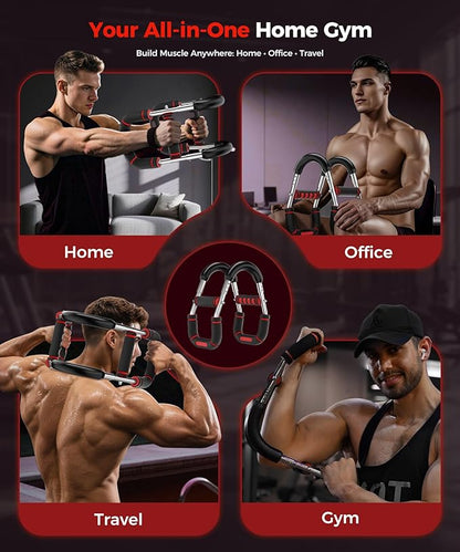 Twister Arm Trainer, Adjustable 5 Resistance Levels (40-130 lbs) Chest & Arm Workout Equipment for Men & Women, Ergonomic Home Gym Strength Trainer with Anti-Slip Handles & Carry Bag