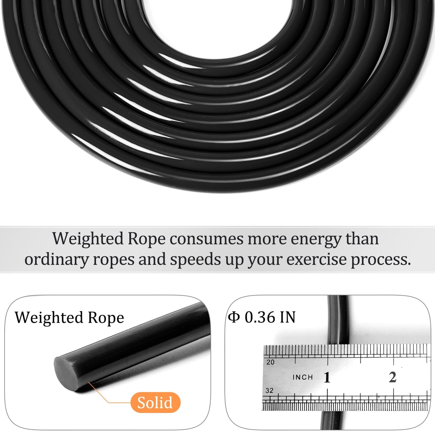 Mangodan 1LB Weighted Jump Ropes for fitness Women Men, Tangle-Free Ball Bearing Rapid Speed