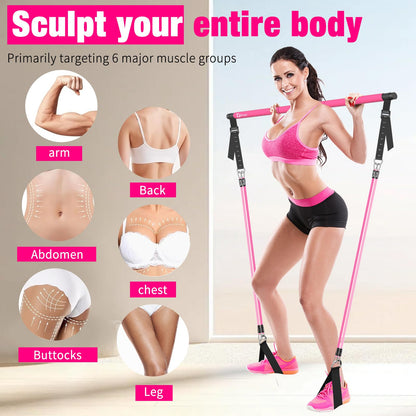 Bbtops Pilates Bar Kit with Resistance Bands,Full Body Workout Equipment
