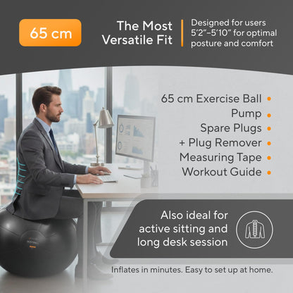 MANTRA SPORTS Exercise Ball – Yoga Ball for Pilates & Fitness - Birthing for Pregnancy, Stability