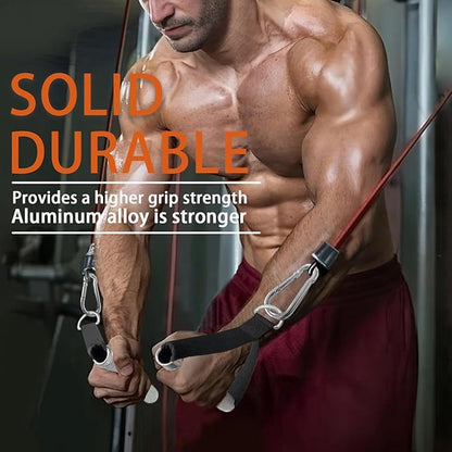 2Pack Upgraded Heavy Duty Exercise Handles for Cable Machine, Aluminum Alloy Gym Handles for Power Rack Attachments, Resistance Band with Cable Crossover System&Triceps Pushdown