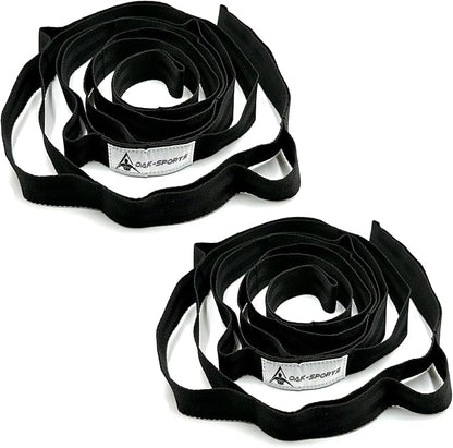 Stretching Strap Yoga Strap with Loops, Stretch Straps for Physical Therapy, Non-Elastic Exercise Strap for Pilates, Dance and Gymnastics with Workout Guide
