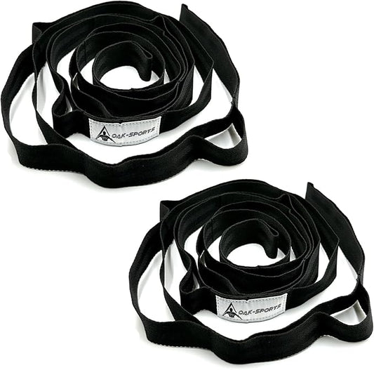 Stretching Strap Yoga Strap with Loops, Stretch Straps for Physical Therapy, Non-Elastic Exercise Strap for Pilates, Dance and Gymnastics with Workout Guide