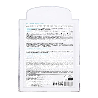 I'MPHYTO Leaders Facial Mask 10 Sheet Ceramide Vegan Mask | Deep Nourishing & Skin Barrier Strengthening | Plant-Based Ingredient from Fermented Wheat Germ Extract & Macadamia Seed Oil