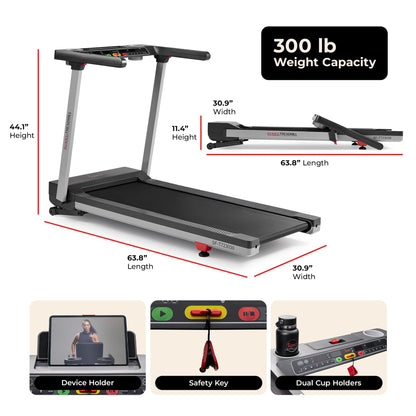 Sunny Health & Fitness Auto Incline Treadmill, Fully Assembled Walking Pad