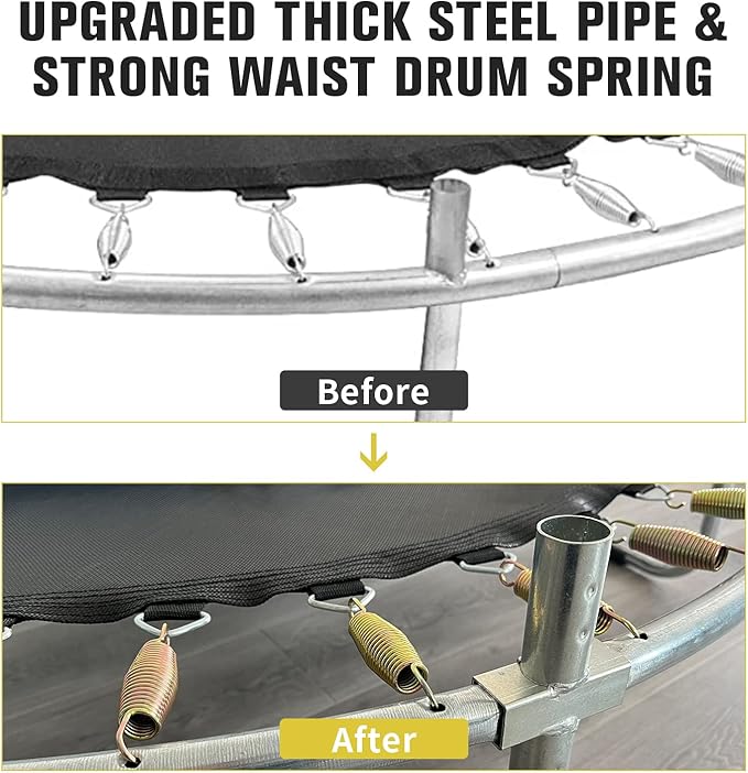 55" Trampoline for Kids, Telawah Indoor/Outdoor Mini Baby with Safety Enclosure Net, Adjustable Toddler with Basketball Hoop, Gifts for Boys & Girls