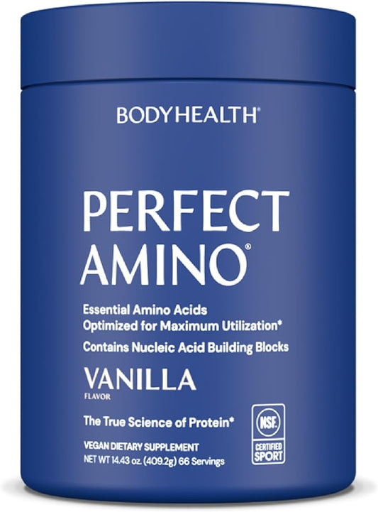BodyHealth PerfectAmino Powder - BCAA and EAA Powder for Pre and Post Workout - Amino Acid Energy