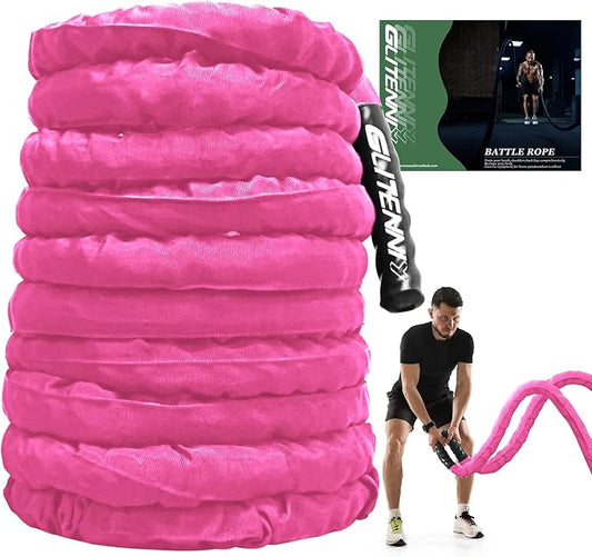Battle Ropes Pink Workout Rope 1.5inch Battle Ropes for Home Gym 30ft Exercise Ropes for Working Out Heavy Ropes for Exercise Training Weighted Rope Weighted Workout Rope Battle Rope