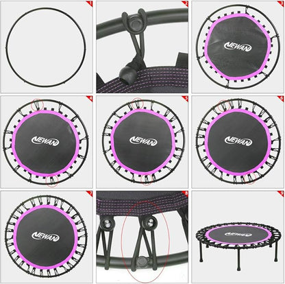 Newan 40"-48" Silent Mini Trampoline Fitness Trampoline Bungee Rebounder Jumping Cardio Trainer Workout for Adults-Max Limit 330lbs