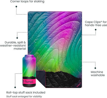 Rumpl Green Northern Lights Puffy Throw Blanket