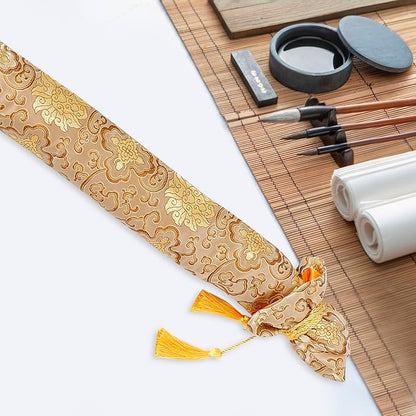 Silk Bag, Katanas Wakizashi Cover Carry Bag Chinese Taichi Carrying Bag Cover Case Pouch with Golden Tassel for Cosplay