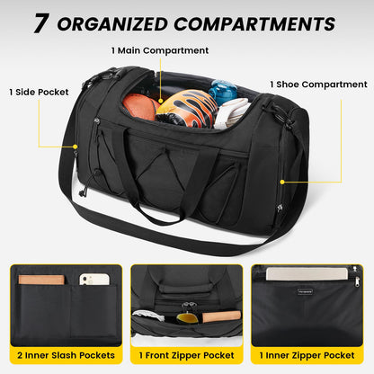 Vorspack 21 Inches Gym Bag for Men, Duffel Bag with Shoe Compartment