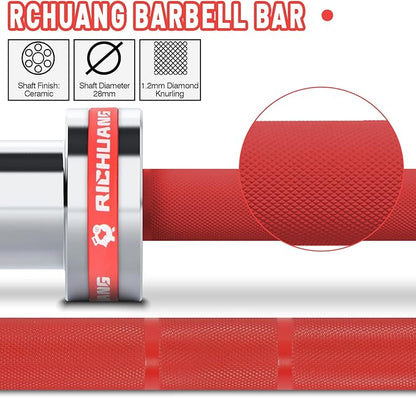 7ft Olympic Barbell, Weightlifting Barbell 28mm 45lb - 500/700/1000lbs Capacity with Smooth Spinning Sleeves, Olympic Bar Fits 2" Olympic Plates, for Snatch Clean Jerk - Home Gym Training