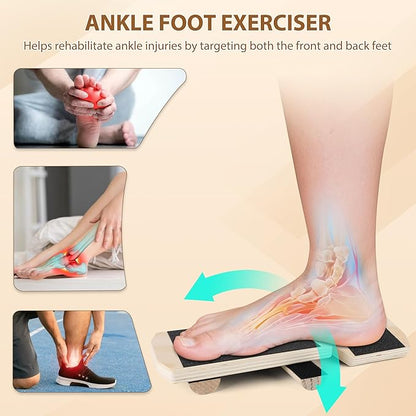 Ankle Foot Strengthener Exerciser for Sprained, Single Leg Balance Board for Sprained Ankle Recovery, Wood Foot Balance Trainer for Posture Corrector, Home Gym Fitness Equipment