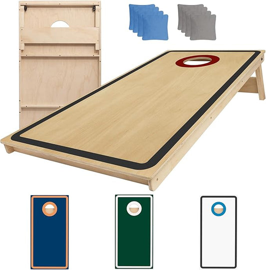 Cornhole Board Set - No Bounce,Regulation Size 4x2 ft,Made of 1/2" Pine Plywood,UV Printing