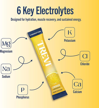 TREVI™ Sugar Free Electrolytes - Drink Mix Hydration Powder Packets - 28 Count - Lemonade