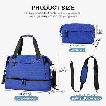 Gym Bag for Men Women, Tactical Travel Duffel bag with Removable Dividers & Shoe Compartment, Weekender Carry on Bag with Toiletry Bag, Overnight Range Bag for Workout Soccer Yoga Gym