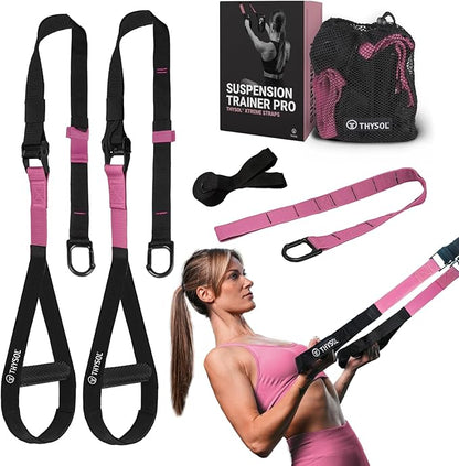THYSOL® Resistance Trainer Pro Xtreme Straps Army | Sling Trainer Set with Adjustable Door Anchor | Fitness Home Workouts - Suitable for Travelling & for Training Indoor & Outdoor