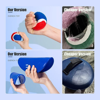 EVERICH Upgraded Toss and Catch Ball Game Set - Indoor and Outdoor Games for Kids 3-12, Beach Sand Pool Water Toy Includes 2 Paddles 2 Sticky Balls, Great Birthday Easter Gifts for Boys Girls