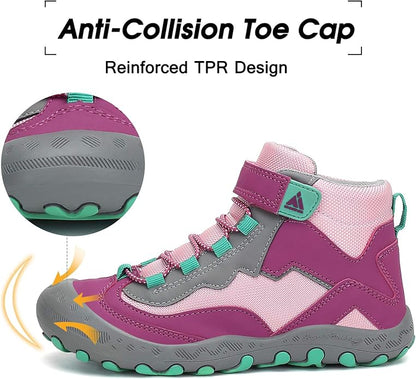 Mishansha Kids Hiking Boots Toddler Girls Boys Hiking Shoes Water-Resistant Anti-Collision Non-Slip Athletic Outdoor Trekking Boots