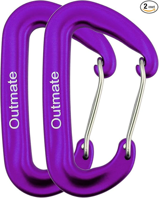 12kN 3.2"x2" Heavy-Duty Carabiner Clips - Durable, Lightweight Aluminum Alloy Carabiners for Hiking, Camping, Keychains, Dog Leashes, Hammocks & More