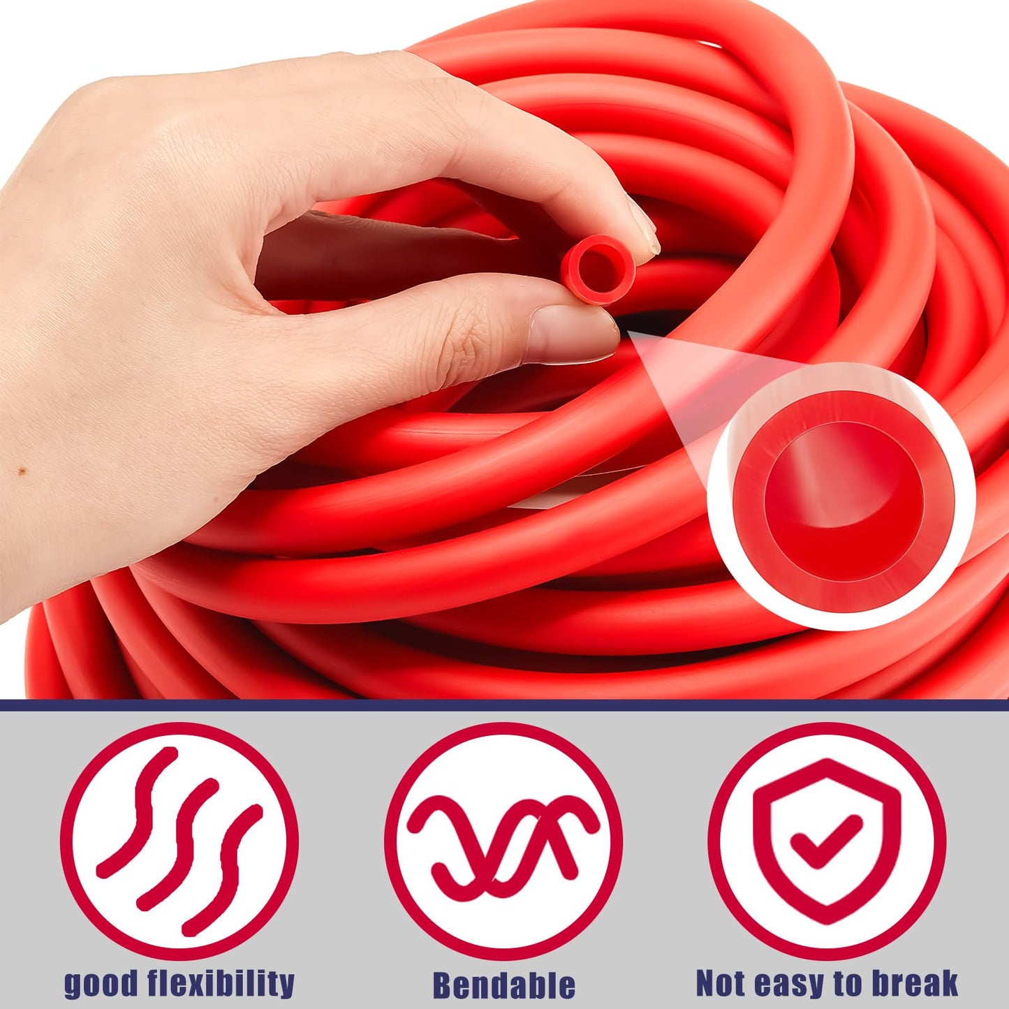 Wesnoy 1 Roll Resistance Tubes Exercise Tubing 50ft Exercise Bands Tubing for Therapy, Lower