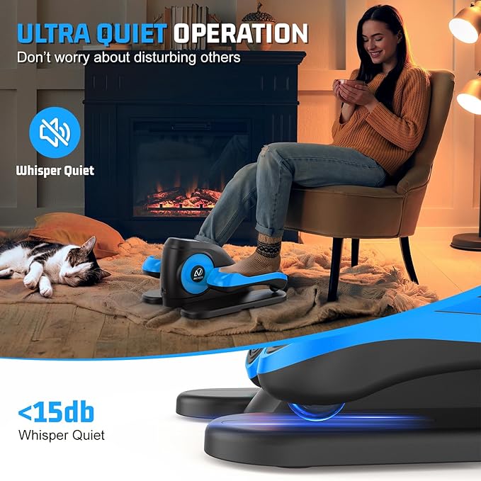 ANCHEER Under Desk Elliptical, Electric Ellipse Leg Exerciser with 12 Adjustable Resistance & Speeds, P1-P12 Modes, Quiet Seated Pedal Exerciser with Remote Control, 100% Pre-assembled for Home Office