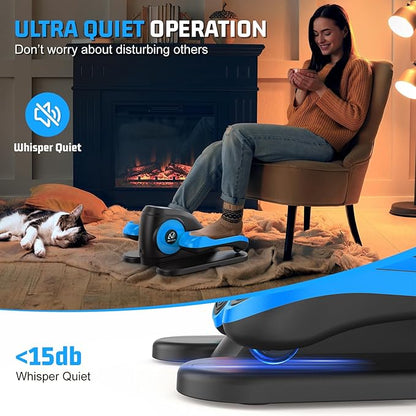 ANCHEER Under Desk Elliptical, Electric Ellipse Leg Exerciser with 12 Adjustable Resistance & Speeds, P1-P12 Modes, Quiet Seated Pedal Exerciser with Remote Control, 100% Pre-assembled for Home Office