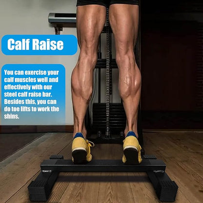 Steel Calf Raise Bar, Standing Machine for Stretching, Squat, Foot Stretch, Anti-Slip Solid Block (Calf Raise BAR 2)