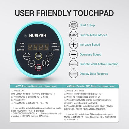 Under Desk Elliptical Machine, Ellipse Leg Exerciser for Seniors, Seated Pedal Exerciser with Resistance Bands Non Slip Mat, Remote Control, 12 Adjustable Speeds for Home, Seniors, Adults