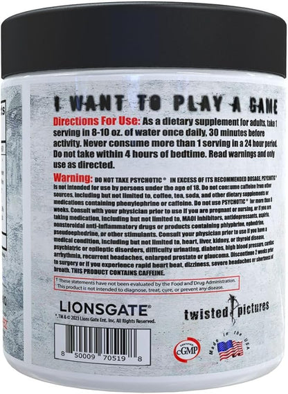 Insane Labz Psychotic SAW®, High Stim Pre Workout Powder with OxyGold­??and AMPiberry®, Extreme Lasting Energy with Teacrine®, Focus with CognitIQ® and Endurance with Beta Alanine,30 Srvgs,Fruit Punch