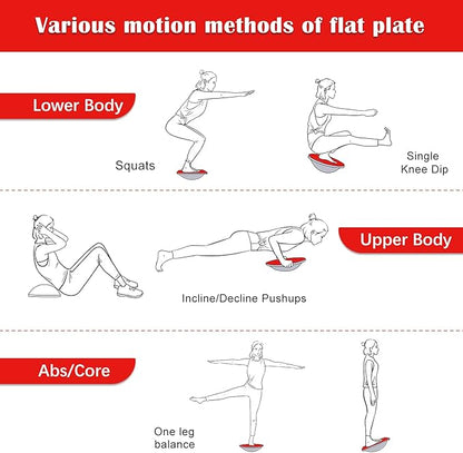 NALANDA Wobble Balance Board, Core Trainer for Balance Training and Exercising, Healthy Material Non-Skid TPE Bump Surface, Stability Board for Kids and Adults Black