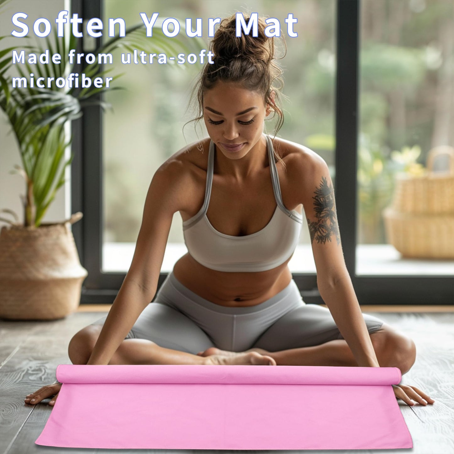 MIAOMIAO Non-Slip Hot Yoga Towel Set,Super Absorbent Microfiber in, 24.5" x 72" - Anti-Slip, Injury
