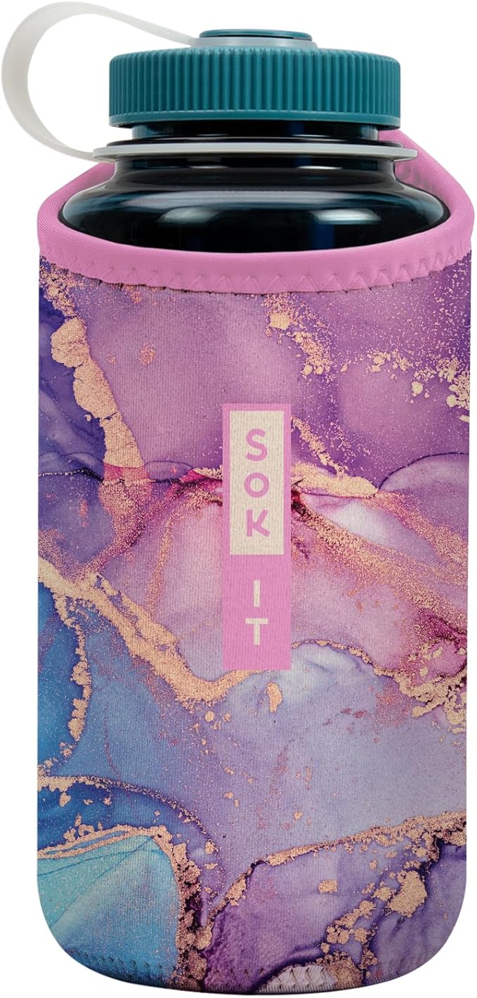 Sok It BotlSok Water Bottle Sleeve Insulated Neoprene Cover (Aurora Era, Fits 32oz Nalgene)