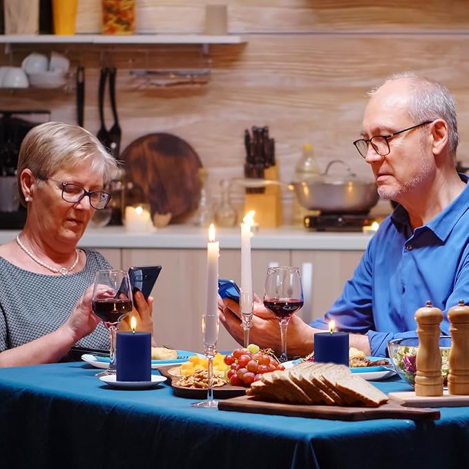 4 Packs Unscented 2x3 Inch Navy Blue Pillar Candles, Small Dripless Colored Wax Column Cylinder Candles for Home Garden Camping Dinner Table Decoration - 24 Hours Burning