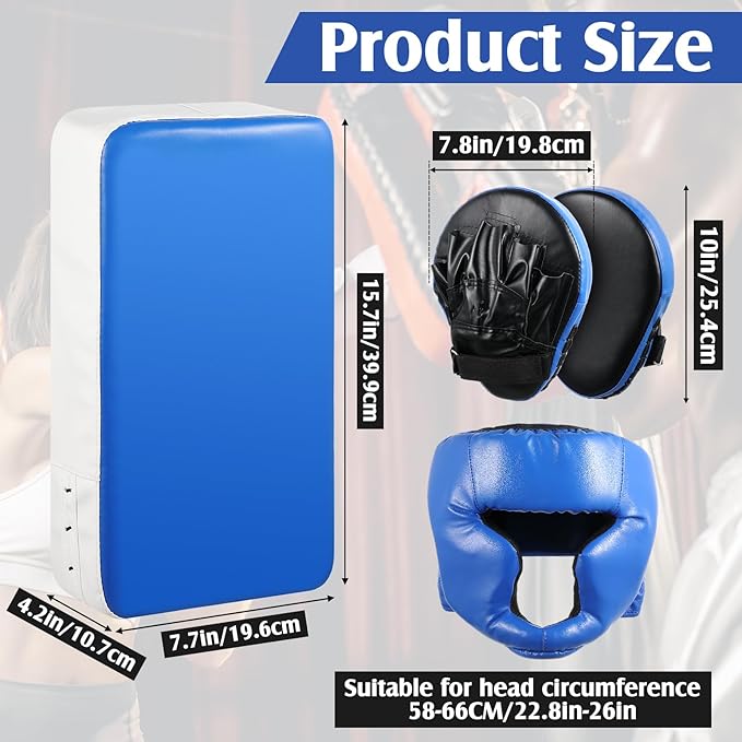 10 In1 Punching Mitts Kick Pad Set Taekwondo Pads Boxing Mitts Focus Pads Boxing Gloves Safety Head Guard Wrist Band for Kickboxing, Karate, Muay Thai, MMA Training