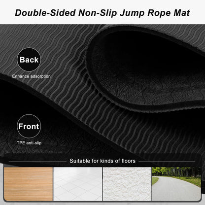 dofopo Jump Rope Mat 71"x24" Larger Non-Slip Indoor Outdoor Exercise Fitness Mat,High-Density