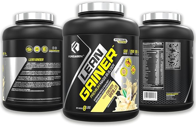 Forzagen Lean Gainer Premium Mass Builder | Mass Gainer Protein Powder for Men & Women | High Calorie Protein, Weight Gain, Bulk, Muscle Building Supplement | Vanilla, 8 lbs. (11 Servings)