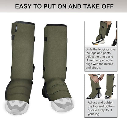 Snake Gaiters Leg Guards, Waterproof Snake Guards, Adjustable Snake Bite Protection for Lower Legs, Snake Chaps for Men&Women