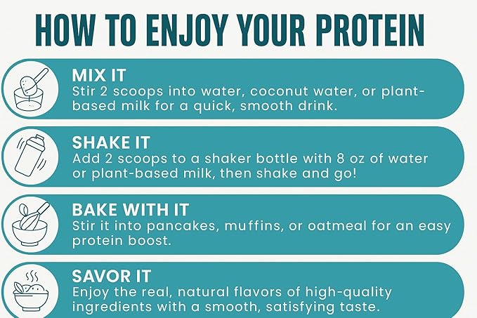 TOZZY Vegan Pea Protein Powder | Plant-Based Protein | Only 5 Simple Ingredients | 20g Protein, 100 Calories, 0g Sugar | Non-GMO, Vanilla