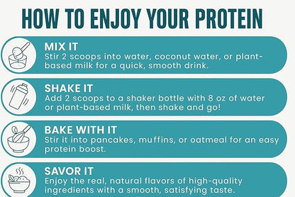 TOZZY Vegan Pea Protein Powder | Plant-Based Protein | Only 5 Simple Ingredients | 20g Protein, 100 Calories, 0g Sugar | Non-GMO, Vanilla