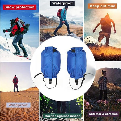 Waterproof Hiking Gaiters,Snow Boot Gaiters with Rubber Foot Strap,Lightweight and Adjustable,for Men and Women Hiking,Skiing,Mountaineering,Walking,etc.
