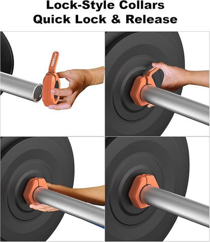 Barbell Clips (Pair), Barbell Clamps, Quick Release Olympic Barbell Clamps with Anti Slip TPR Grip, Barbell Collars for Secure Weightlifting & Powerlifting (Black) (MAG, Green)