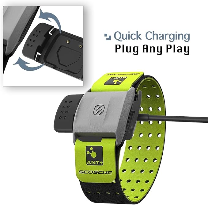 Scosche Rhythm+ Replacement Charger Dock, KELIFANG Replacement USB Charging Cradle Cable 1M Compatible with Scosche Rhythm Plus Heart Rate Monitor Armband Accessories, Black